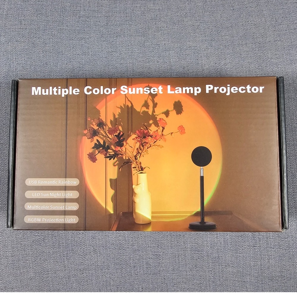 Molemyn Sunset Lamp Projector RGBW LED USB Rainbow Night Light for Home Decor